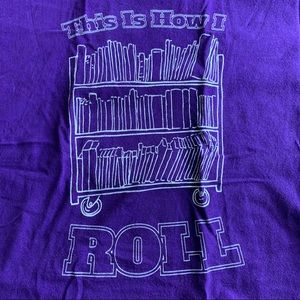Book Lover’s Graphic Tee. Purple. Size XL